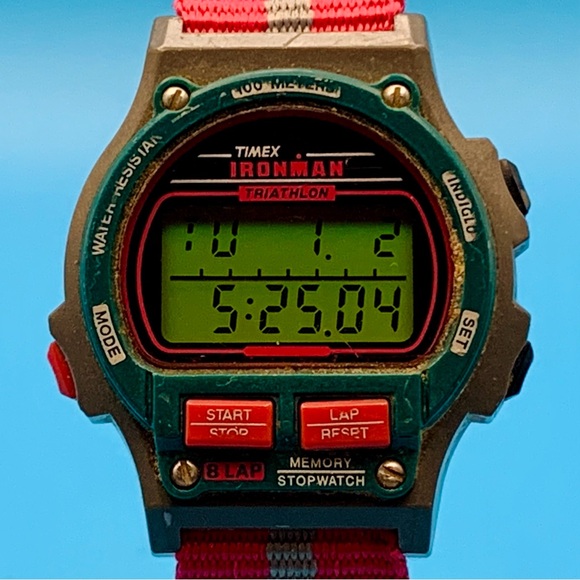 TIMEX IRONMAN TRIATHLON 8 Lap Women’s Vintage 1998 Digital Watch Works New Batt